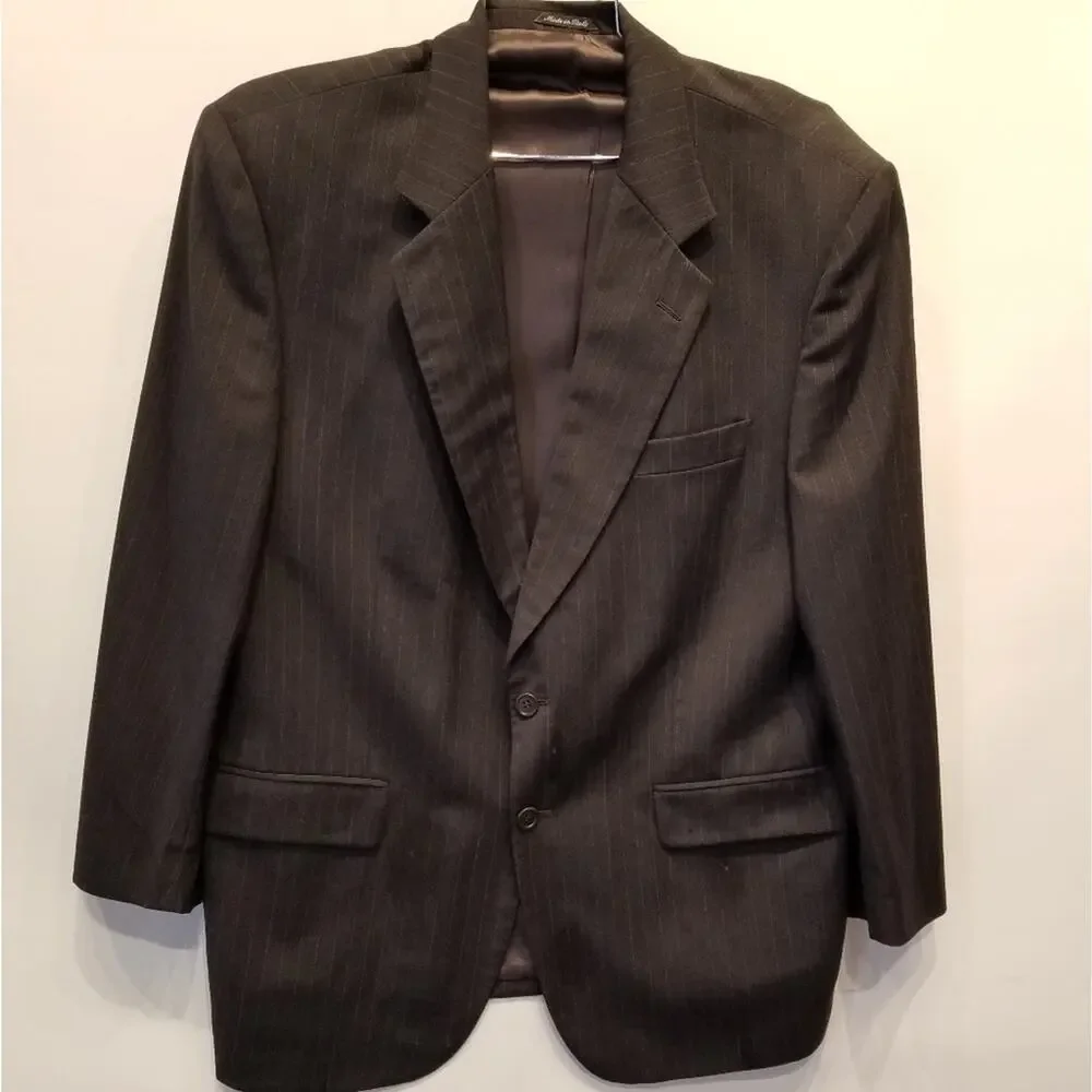 Principe Men's Sports Coat Grey‎ Italian Wool Pinstripe Size 44R